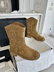 Bagsaaa Chanel suede boots in brown color - 1