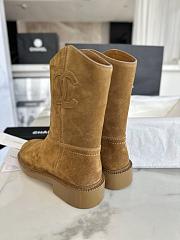 Bagsaaa Chanel suede boots in brown color - 4