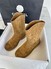 Bagsaaa Chanel suede boots in brown color - 2