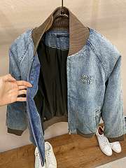 Bagsaaa Miu Miu Denim blouson jacket Navy - 3