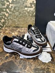 Bagsaaa Chanel sneakers in silver laminated material with brown suede - 1
