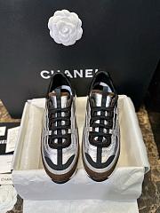 Bagsaaa Chanel sneakers in silver laminated material with brown suede - 4