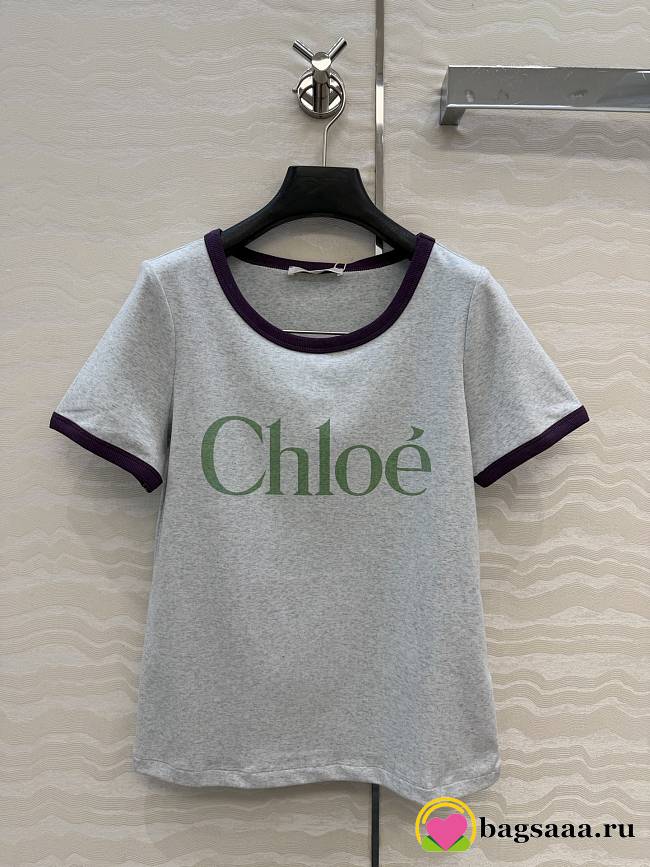 Bagsaaa Chloé fitted logo-print T-shirt in a cotton-mix jersey - 1
