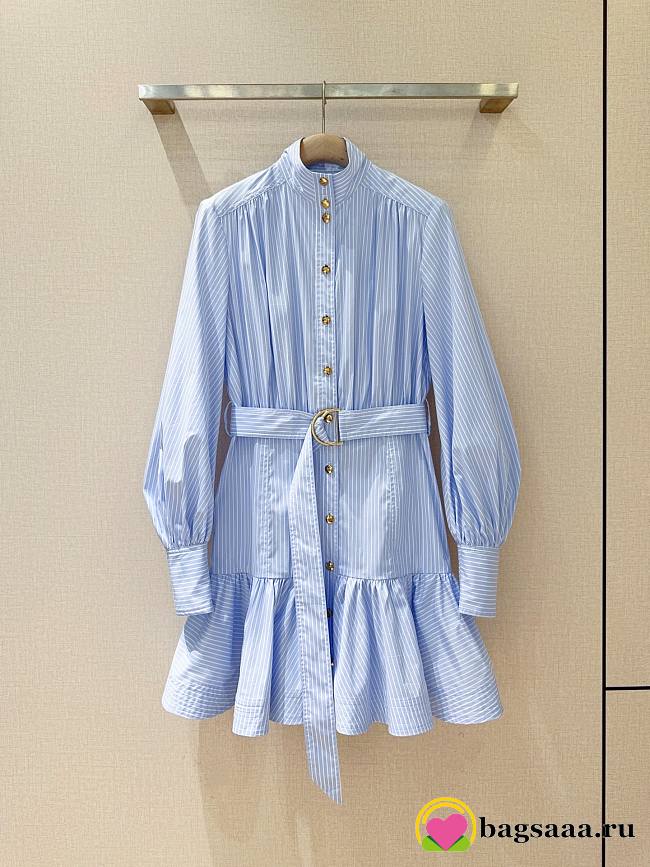 Bagsaaa Zimmermann Stripe Utility Mini Dress in blue - 1