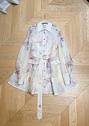 Bagsaaa Zimmermann Hypnotic Utility Mini Dress in cream floral linen - 2