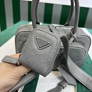 Bagsaaa Prada small antique nappa leather multi-pocket top-handle bag gray - 24cm - 4