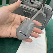 Bagsaaa Prada small antique nappa leather multi-pocket top-handle bag gray - 24cm - 3