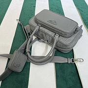 Bagsaaa Prada small antique nappa leather multi-pocket top-handle bag gray - 24cm - 2