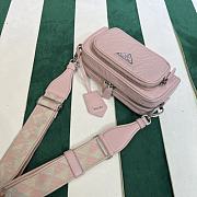 Bagsaaa Prada Nappa Antique leather multi-pocket shoulder bag in pink - 22cm - 3