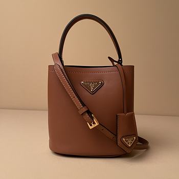 Bagsaaa Prada Panier Mini Saffiano leather bag in brown - 16cm