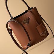 Bagsaaa Prada Panier Mini Saffiano leather bag in brown - 16cm - 4