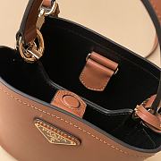 Bagsaaa Prada Panier Mini Saffiano leather bag in brown - 16cm - 3