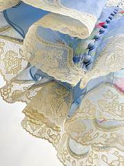 Bagsaaa Zimmermann Lucky Lace Plunge Mini Dress in blue bouquet floral linen - 4