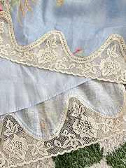 Bagsaaa Zimmermann Lucky Lace Plunge Mini Dress in blue bouquet floral linen - 2