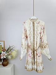 Bagsaaa Zimmermann Hypnotic buttoned mini dress in cream peony linen - 1