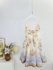 Bagsaaa Zimmermann Hypnotic V Neck Mini Dress in the colorway Cream - 1