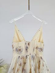 Bagsaaa Zimmermann Hypnotic V Neck Mini Dress in the colorway Cream - 4