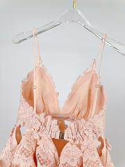 Bagsaaa Zimmermann Crush Lace-Trim Tiered Linen-Silk Blend Maxi Dress in Pale Pink - 3