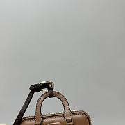 Bagsaaa Miu Miu Trick Arcadie leather keychain charm in a brown - 4