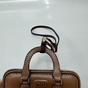 Bagsaaa Miu Miu Trick Arcadie leather keychain charm in a brown - 3