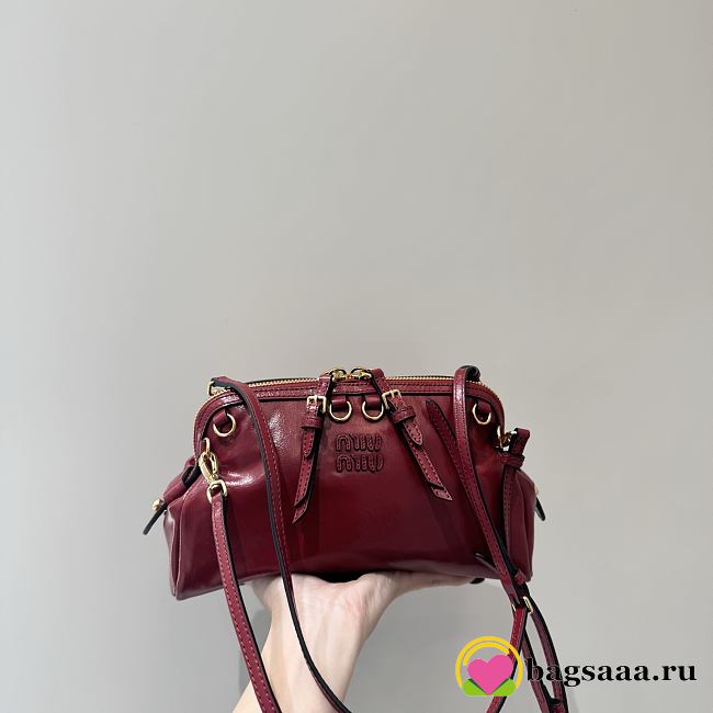 Bagsaaa Miu Miu Aventure nappa leather bag in red - 24cm - 1
