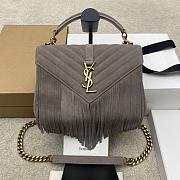 Bagsaaa YSL Saint Laurent College medium chain quilted suede shoulder bag- 24cm - 1