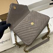 Bagsaaa YSL Saint Laurent College medium chain quilted suede shoulder bag- 24cm - 3
