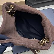 Bagsaaa YSL Saint Laurent Puffer Small shoulder bag in brown suede with gold - 29cm - 2