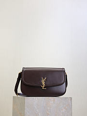 Bagsaaa YSL Saint Laurent Solferino medium shoulder bag in box leather dark brown - 29cm - 1