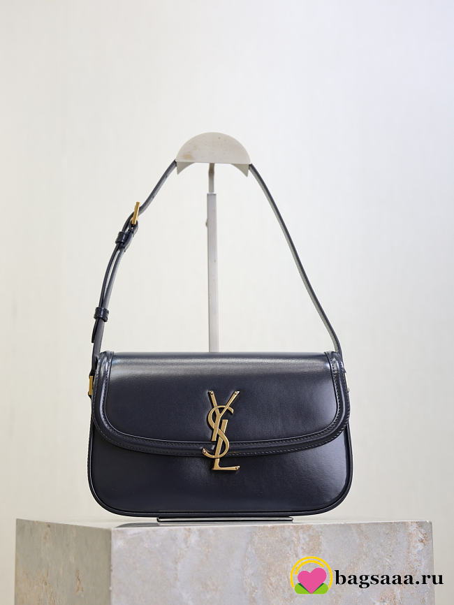 Bagsaaa YSL Saint Laurent Solferino medium shoulder bag in navy blue - 24cm - 1