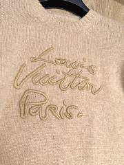 Bagsaaa Louis Vuitton Cursive Signature Pullover in cashmere knit beige - 2