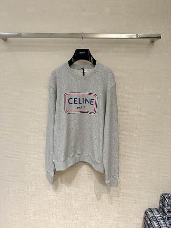 Bagsaaa Celine Loose Sweatshirt in cotton fleece in grey melange