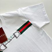 Bagsaaa Gucci cotton jersey T-shirt with a green and red Web stripe - 4
