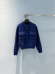 Bagsaaa Fendi blue wool cardigan with pockets - 1