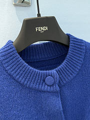 Bagsaaa Fendi blue wool cardigan with pockets - 3