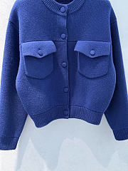 Bagsaaa Fendi blue wool cardigan with pockets - 2