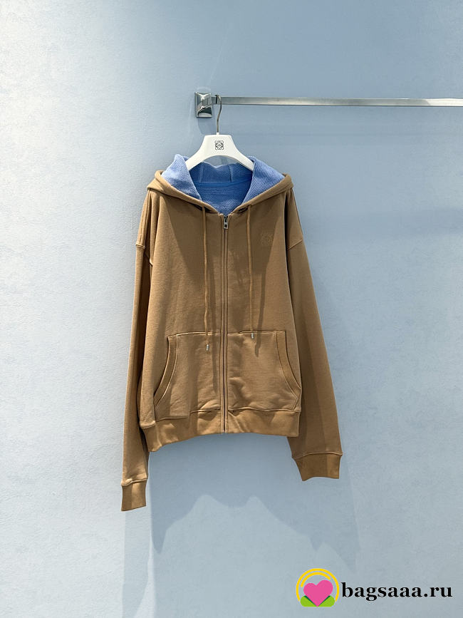 Bagsaaa Loewe Zip-up hoodie in cotton beige - 1