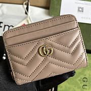 Bagsaaa Gucci GG Marmont card case in taupe - 12cm - 2