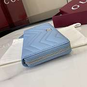 Bagsaaa Gucci GG Marmont zip around wallet 837758 light blue - 19cm - 5