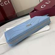 Bagsaaa Gucci GG Marmont zip around wallet 837758 light blue - 19cm - 4