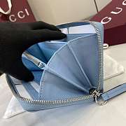 Bagsaaa Gucci GG Marmont zip around wallet 837758 light blue - 19cm - 3