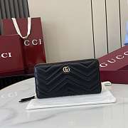 Bagsaaa Gucci GG Marmont zip around wallet 837758 black - 19cm - 1