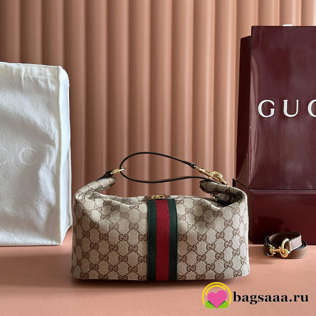 Bagsaaa Gucci Vanity medium top handle bag 857799 beige and brown - 27.5cm - 1