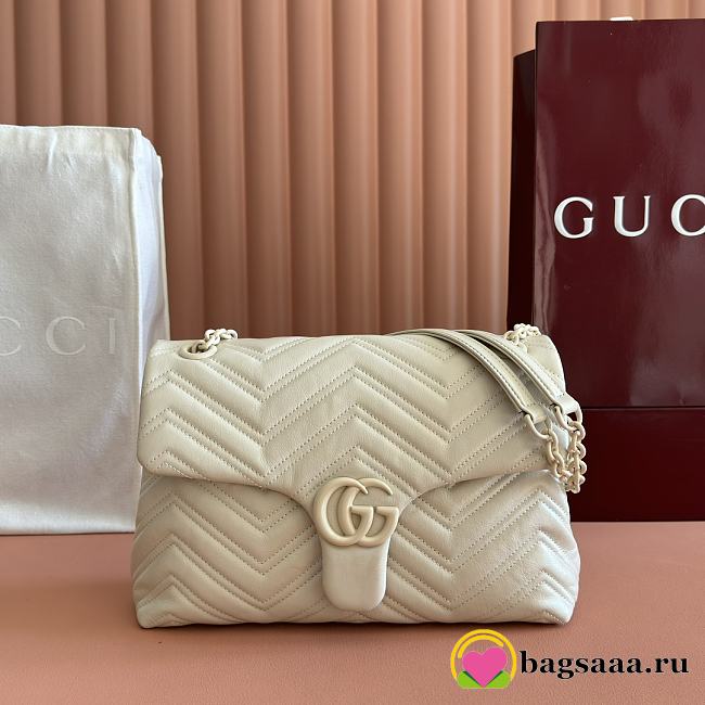 Bagsaaa Gucci GG Marmont medium shoulder bag 850676 ivory - 31cm - 1