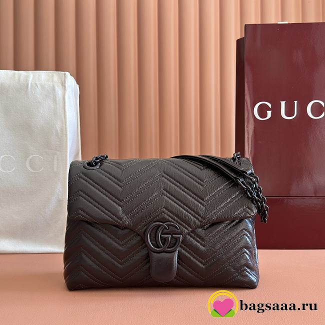 Bagsaaa Gucci GG Marmont medium shoulder bag 850676 black - 31cm - 1