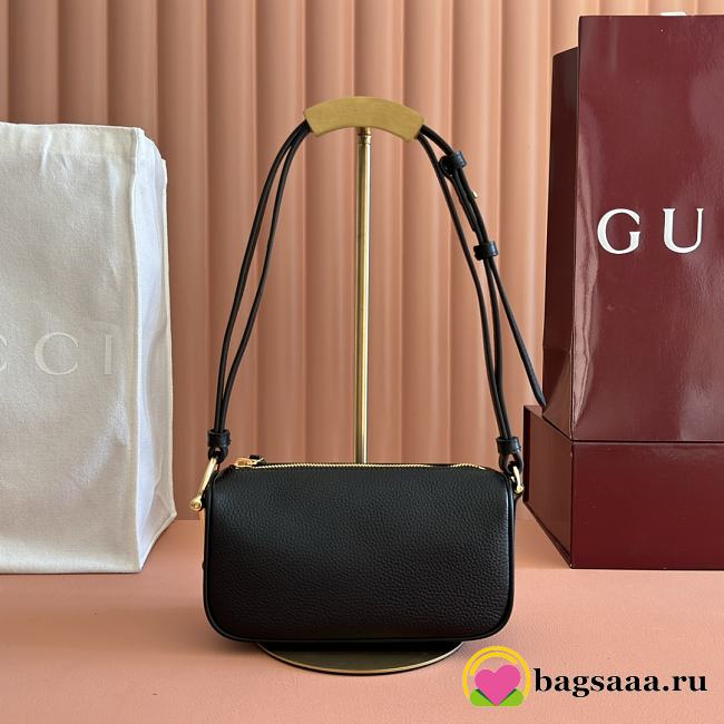 Bagsaaa Gucci Half Horsebit mini bag 860784 black leather - 19cm - 1