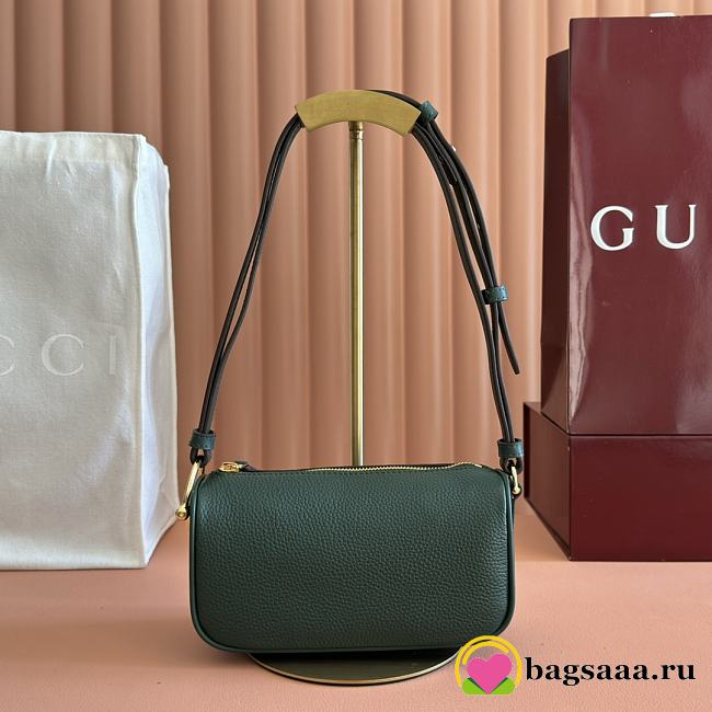 Bagsaaa Gucci Half Horsebit mini bag 860784 green leather - 19cm - 1