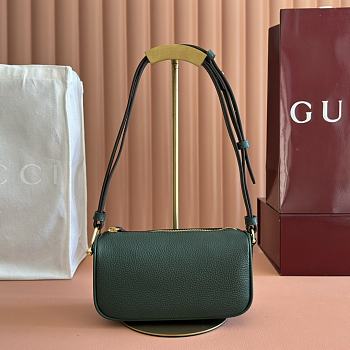Bagsaaa Gucci Half Horsebit mini bag 860784 green leather - 19cm