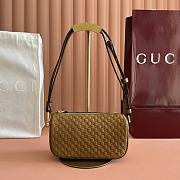 Bagsaaa Gucci Half Horsebit mini bag 860784 brown suede - 19cm - 1