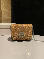Bagsaaa Jimmy Choo Cheri glitter crossbody bag with gold crystal-embellished - 18cm - 1